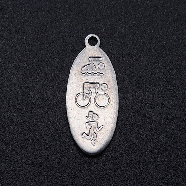 Stainless Steel Color Oval 201 Stainless Steel Pendants