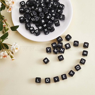 12mm Letter T Silicone Beads