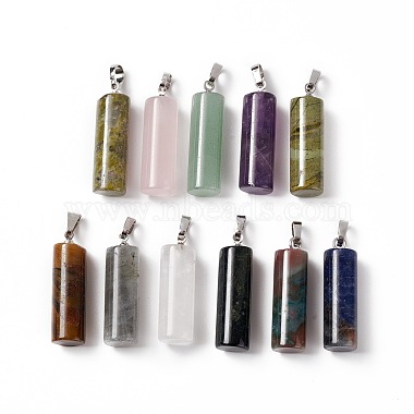 Platinum Column Mixed Stone Pendants