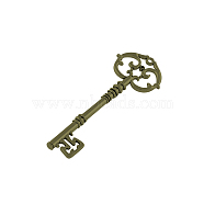 Skeleton Key Tibetan Style Alloy Big Pendants, Cadmium Free & Lead Free, Antique Bronze, 82x31x6mm, Hole: 2mm(X-TIBEP-S293-033AB-LF)
