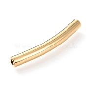 304 Stainless Steel Tube Beads, Golden, 40x5mm, Hole: 2.5mm(STAS-G205-17G)
