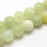 Natural New Jade Stone Round Bead Strands, 6mm, Hole: 1mm, about 65pcs/strand, 15.0 inch(G-O039-16-6mm)