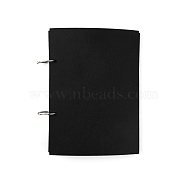 Rectangle Felt Pin Collection Display, with Iron Ring Clasps, for Pin Badge Collection Binder, Black, 260x190x14mm(AJEW-WH0307-64)