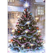 DIY Christmas Theme Rectangle Diamond Painting Kit, Including Resin Rhinestones Bag, Diamond Sticky Pen, Tray Plate and Glue Clay, Christmas Tree, 400x300mm(XMAS-PW0001-154-01)