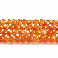 Cubic Zirconia Bead Strands, Faceted Rondelle, Chocolate, 3x2mm, Hole: 0.6mm, about 164~172pcs/strand, 14.57~14.88 inch(37~37.8cm)(ZIRC-G001-01A)