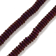 Electroplated Synthetic Non-magnetic Hematite Beads Strands, Saucer Beads, Purple Plated, 4~4.5x1.5mm, Hole: 1mm, about 258pcs/strand, 16.14''(41cm)(G-P545-A01-01F)