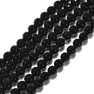 Synthetic Black Stone Beads Strands, Dyed, Round, Black, 10mm, Hole: 1mm, about 19pcs/strand, 7.8 inch(X-G-G088-10mm)