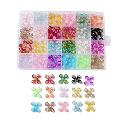 DIY Jewelry, with Round Painted Glass Beads, Mixed Color, Mixed Color, 8x7mm, Hole: 1mm(DIY-Z025-01B)