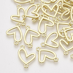 Alloy Links connectors, Heart, Light Gold, 17.5x13.5x1mm, Hole: 1.2mm(PALLOY-T067-92LG)