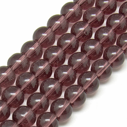 Glass Beads Strands, Round, Lt.Purple, about 4mm in diameter, hole: 0.5mm, about 80pcs/strand, 13 inch(GR4mm02Y)