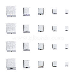 304 Stainless Steel Beads, Cube, Stainless Steel Color, 50pcs/box(STAS-CJ0001-58)