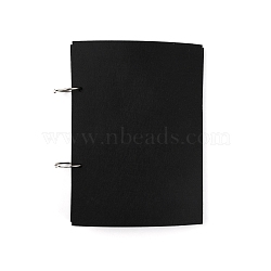 Rectangle Felt Pin Collection Display, with Iron Ring Clasps, for Pin Badge Collection Binder, Black, 260x190x14mm(AJEW-WH0307-64)