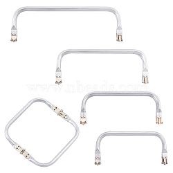 Aluminum Alloy Purse Frames Set, Bag Replacement Accessories, Silver, 8.5~9.6x16~29.5x2.05~2.1cm, 5pcs/set(DIY-WH0016-67)