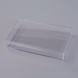 Polystyrene(PS) Plastic Bead Containers, Rectangle, Clear, 14.4x9x2.5cm, Inner Diameter: 14x8.5cm(CON-L013-01B)