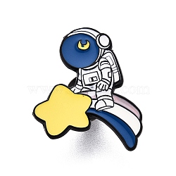 Space Theme Enamel Pins, Baking Paint Alloy Brooches for Backpack Clothes, Star, 29x24mm(JEWB-N001-28C)