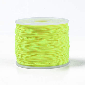 Polyester Cords, Green Yellow, 0.5~0.6mm, about 131.23~142.16 yards(120~130m)/roll
