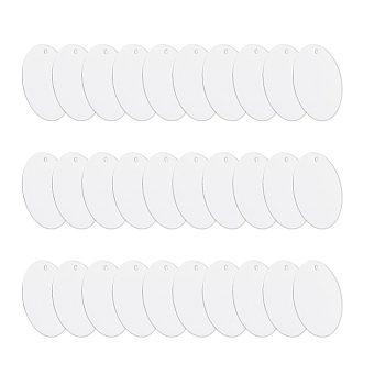 Transparent Acrylic Blank Big Pendants, for Keychain, Flat Round, Clear, 50x1mm, Hole: 3mm, 60pcs/box