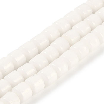 Natural White Jade Beads Strands, Column, White, 10x10mm, Hole: 1.4mm, about 40pcs/strand, 15.47 inch(39.3cm)