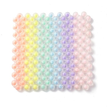 6 Colors Transparent Acrylic Pumpkin Beads Cup Mat, Square, Colorful, 152x152x10.5mm