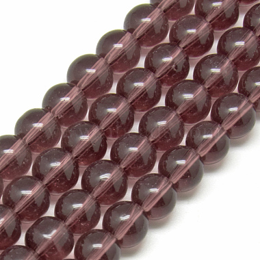 4mm Purple Round Glass Beads