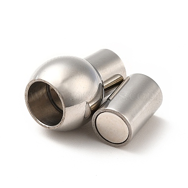304 Stainless Steel Magnetic Clasps with Glue-in Ends(STAS-E006-1)-2