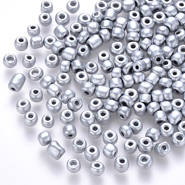 3mm Silver Round Glass Beads