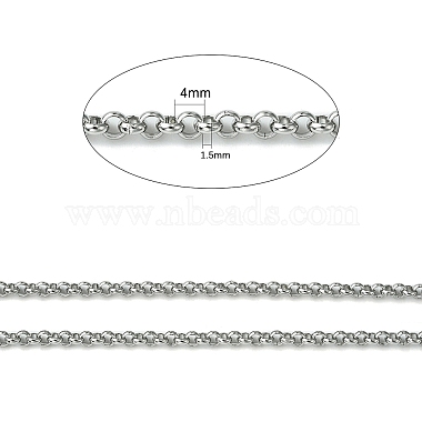304 Stainless Steel Rolo Chains(STAS-M032-42P-3.8mm)-2
