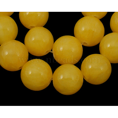 10mm Yellow Round Yellow Jade Beads