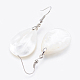 White Shell Dangle Earrings(X-EJEW-P148-11)-2