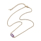 Natural Amethyst/Rose Quartz/Tiger Eye/Amazonite/Sodalite Faceted Column Pendant Necklaces(NJEW-JN05133-02)-5