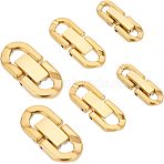 6Pcs 3 Styles 304 Stainless Steel Fold Over Clasps, Oval, Golden, 18~23x6.5~11x3~3.5mm, Hole: 2.5~4x2~5mm, 2pcs/style(STAS-PH0006-08)