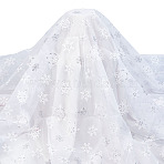 Polyester Mesh Fabrics, Clothing Accessories, Snowflake Pattern, White, 1500~1600x0.1mm(DIY-WH0622-375B)