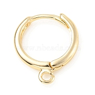 Brass Huggie Hoop Earring Finding, Round, Light Gold, 12 Gauge, 16x13.5x2mm, Hole: 1.5mm, Pin: 0.8mm(KK-C024-17KCG)