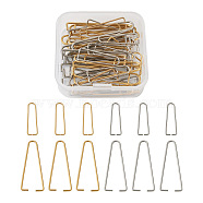 Vacuum Plating 304 Stainless Steel Ice Pick Pinch Bails, Clips for Beads, Golden & Stainless Steel Color, 27~42x8~17x1~1.2mm, Pin: 1~1.2mm, 40pcs/box(STAS-TA0001-27)