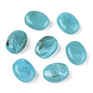 Oval Imitation Gemstone Acrylic Beads, Dark Turquoise, 19x15x7mm, Hole: 2mm, about 330pcs/500g(OACR-R047-13)