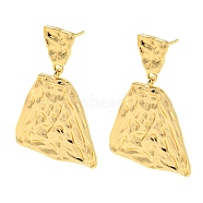 Rack Plating Brass Trapezoid Dangle Stud Earrings, Long-Lasting Plated, Lead Free & Cadmium Free, Real 18K Gold Plated, 46x30mm(EJEW-A028-16G)
