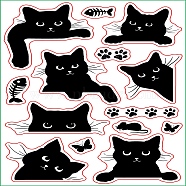 PVC Plastic Stamps, for DIY Scrapbooking, Photo Album Decorative, Cards Making, Stamp Sheets, Cat Pattern, 16x11x0.3cm(DIY-WH0167-57-0331)