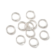 Brass Split Rings, Lead Free & Cadmium Free, Double Loops Jump Rings, 925 Sterling Silver Plated, 20 Gauge, 8x2mm, Inner Diameter: 6.3mm(KK-O143-28S)