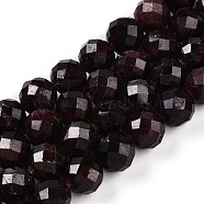 Natural Garnet Beads Strands, Round with Faceted, 9~10mm, Hole: 0.9mm, about 19~20pcs/strand, 7.40~7.80''(18.8~19.8cm)(G-S345-10mm-37)