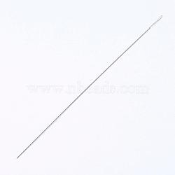 Iron Beading Needle, Twisted, Platinum, 10.8x0.03cm(IFIN-P036-05E)
