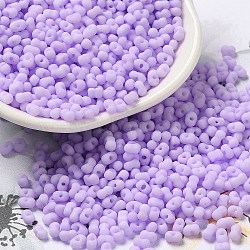 Glass Frosted Seed Beads, Peanut, Plum, 3.5~4x2~2.5x2~2.3mm, Hole: 0.8mm, about 8000pcs/pound(SEED-K009-05B-04)