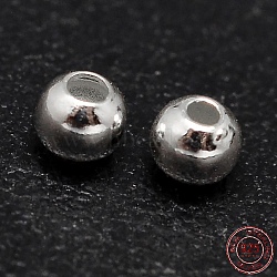 925 Sterling Silver Beads, Seamless Round Beads, Silver, 6mm, Hole: 1.5~1.6mm, about 64pcs/20g(STER-F012-01I)