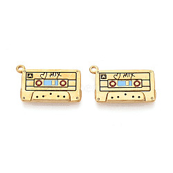 304 Stainless Steel Enamel Pendants, Tape Charms, Ion Plating(IP), Real 18K Gold Plated, Colorful, 13x20.5x2mm, Hole: 1.3mm(X-STAS-N124-20G)