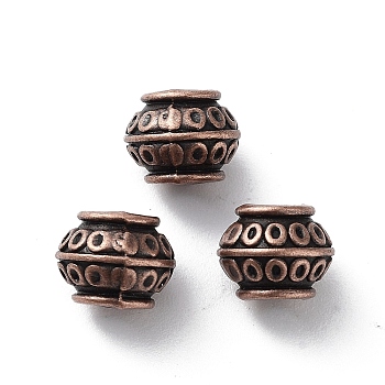 Tibetan Style Alloy Beads, Cadmium Free & Lead Free, Red Copper, 8.5x6.5mm, Hole: 3.5mm
