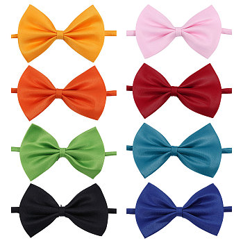 8Pcs 8 Colors Adjustable Polyester Pet Bowknot Ties, Mixed Color, 255~445mm, 1pc/color