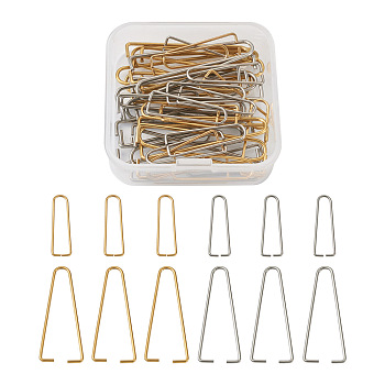 Vacuum Plating 304 Stainless Steel Ice Pick Pinch Bails, Clips for Beads, Golden & Stainless Steel Color, 27~42x8~17x1~1.2mm, Pin: 1~1.2mm, 40pcs/box