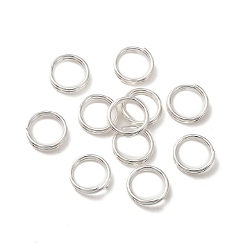 Brass Split Rings, Lead Free & Cadmium Free, Double Loops Jump Rings, 925 Sterling Silver Plated, 20 Gauge, 8x2mm, Inner Diameter: 6.3mm