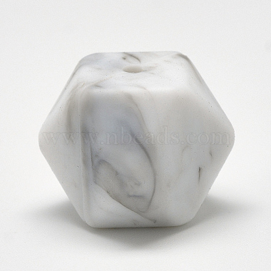 14mm WhiteSmoke Cube Silicone Beads
