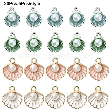 20Pcs 4 Styles Alloy Pendants(ENAM-YW0004-03)-2