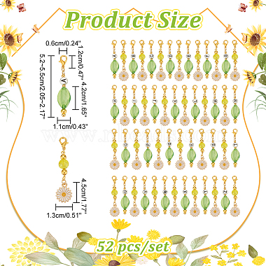 Daisy & Oval Pendant Stitch Markers(HJEW-AB00458)-2